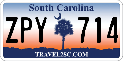 SC license plate ZPY714