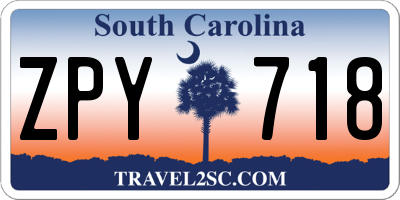 SC license plate ZPY718