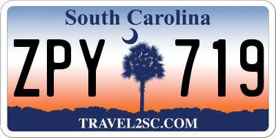 SC license plate ZPY719