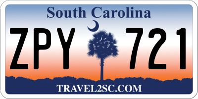 SC license plate ZPY721