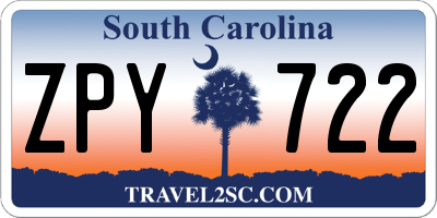 SC license plate ZPY722