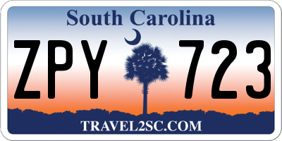 SC license plate ZPY723