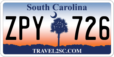 SC license plate ZPY726