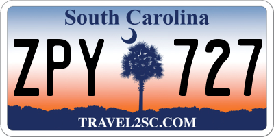 SC license plate ZPY727