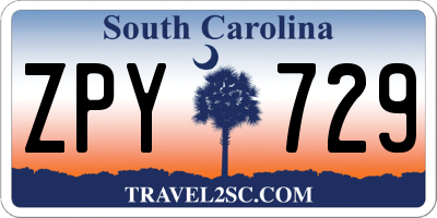 SC license plate ZPY729