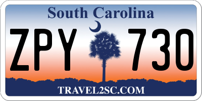 SC license plate ZPY730