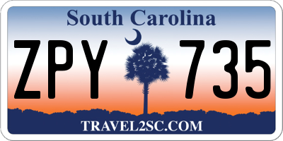 SC license plate ZPY735