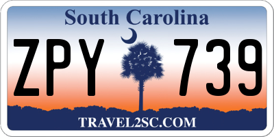 SC license plate ZPY739