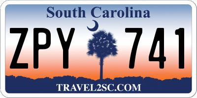 SC license plate ZPY741