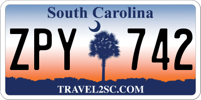 SC license plate ZPY742
