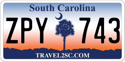 SC license plate ZPY743