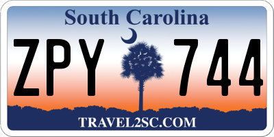 SC license plate ZPY744