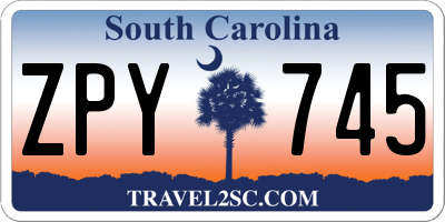 SC license plate ZPY745