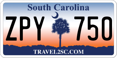 SC license plate ZPY750