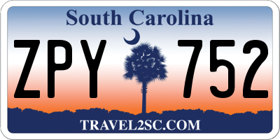 SC license plate ZPY752