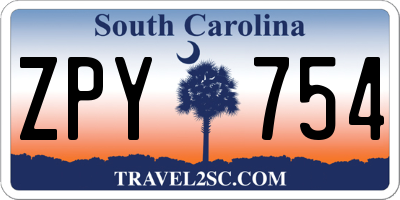 SC license plate ZPY754