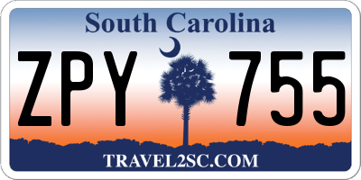 SC license plate ZPY755