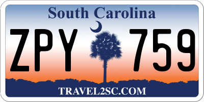 SC license plate ZPY759
