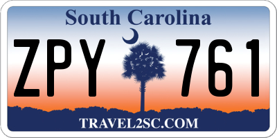 SC license plate ZPY761