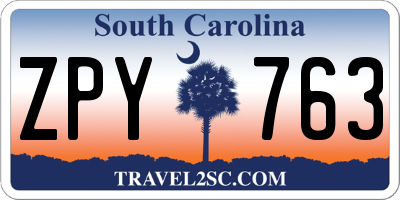 SC license plate ZPY763