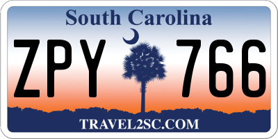 SC license plate ZPY766