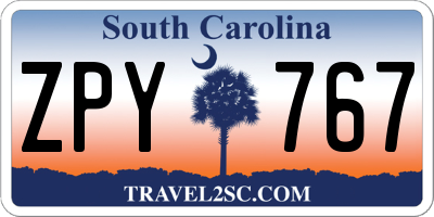 SC license plate ZPY767