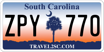 SC license plate ZPY770