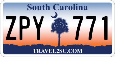 SC license plate ZPY771