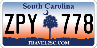 SC license plate ZPY778