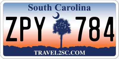 SC license plate ZPY784