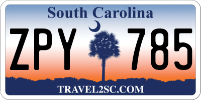 SC license plate ZPY785