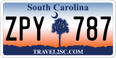 SC license plate ZPY787