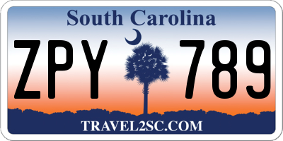 SC license plate ZPY789