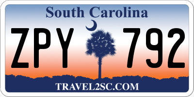 SC license plate ZPY792