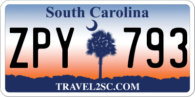 SC license plate ZPY793
