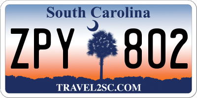 SC license plate ZPY802