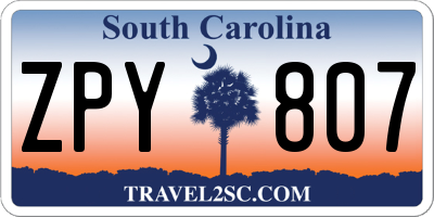 SC license plate ZPY807