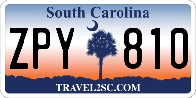 SC license plate ZPY810