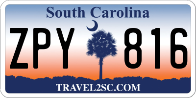 SC license plate ZPY816