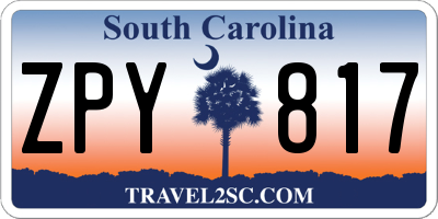SC license plate ZPY817