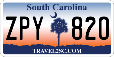 SC license plate ZPY820