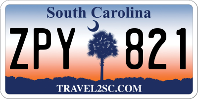 SC license plate ZPY821