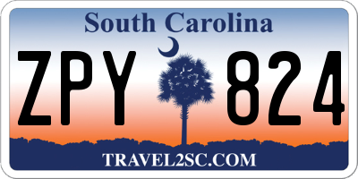 SC license plate ZPY824