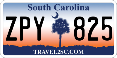 SC license plate ZPY825