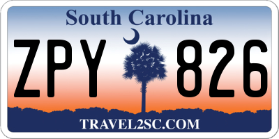 SC license plate ZPY826