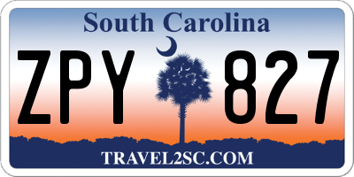 SC license plate ZPY827