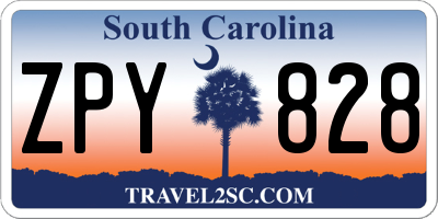SC license plate ZPY828
