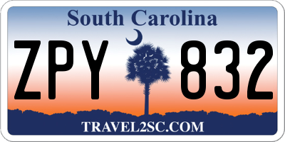 SC license plate ZPY832