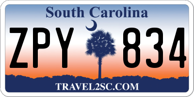 SC license plate ZPY834