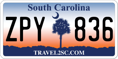 SC license plate ZPY836